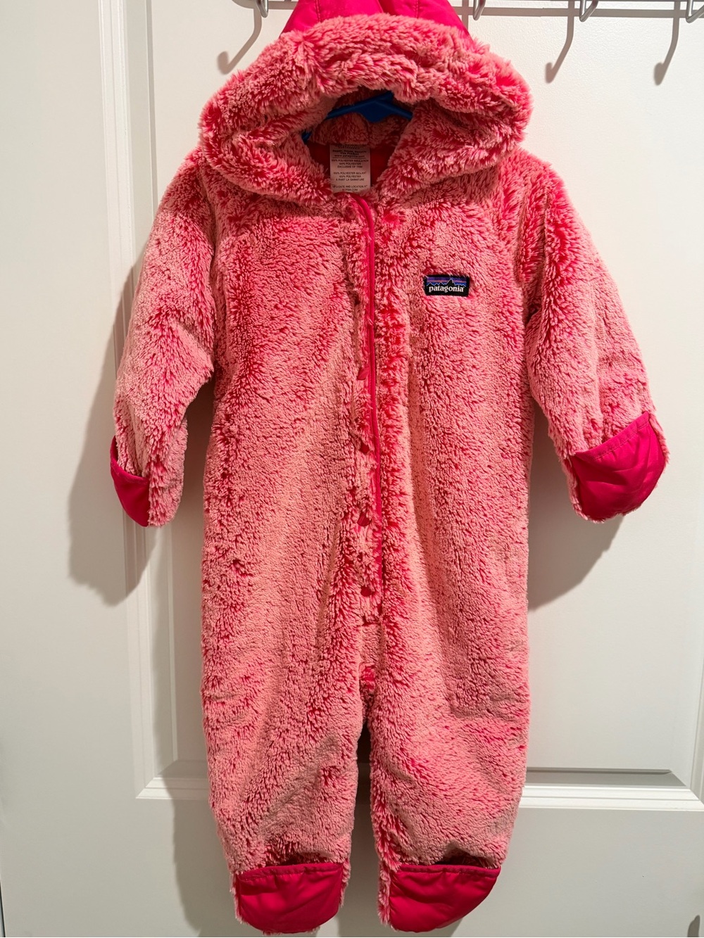 Patagonia Pink Infant Synchilla Hi Plush Bunting Suit 12 months